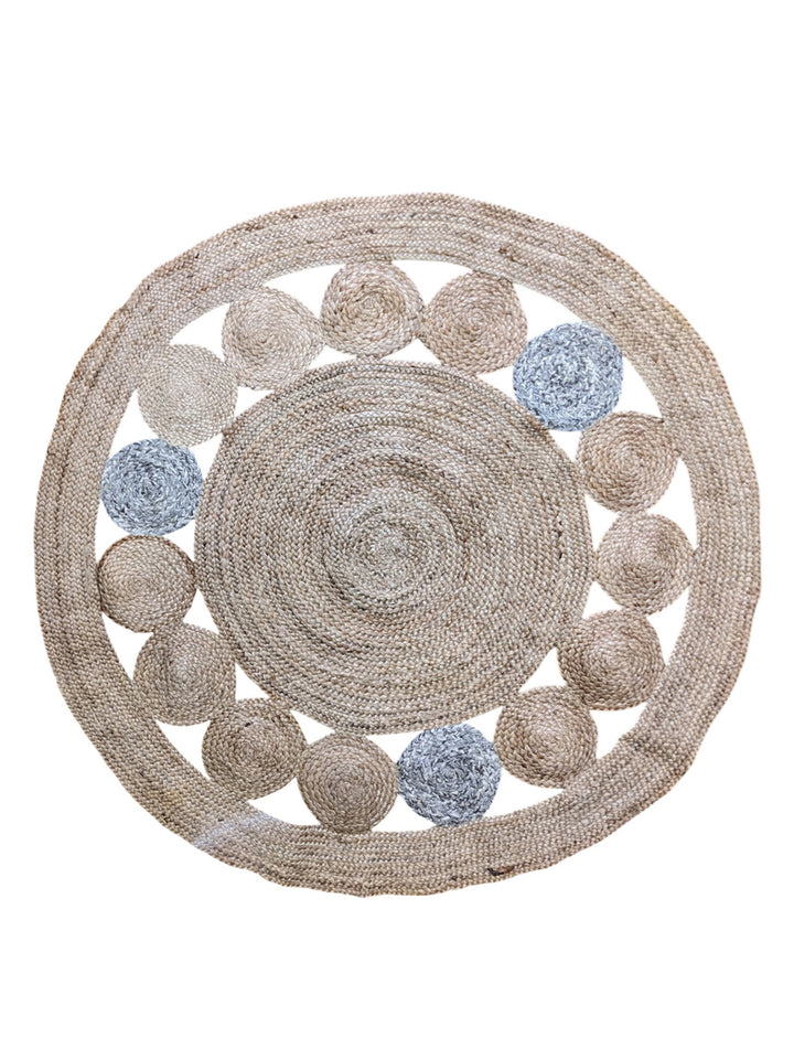 Braided Natural Round Jute Rug - Size: 4.8 x 4.8