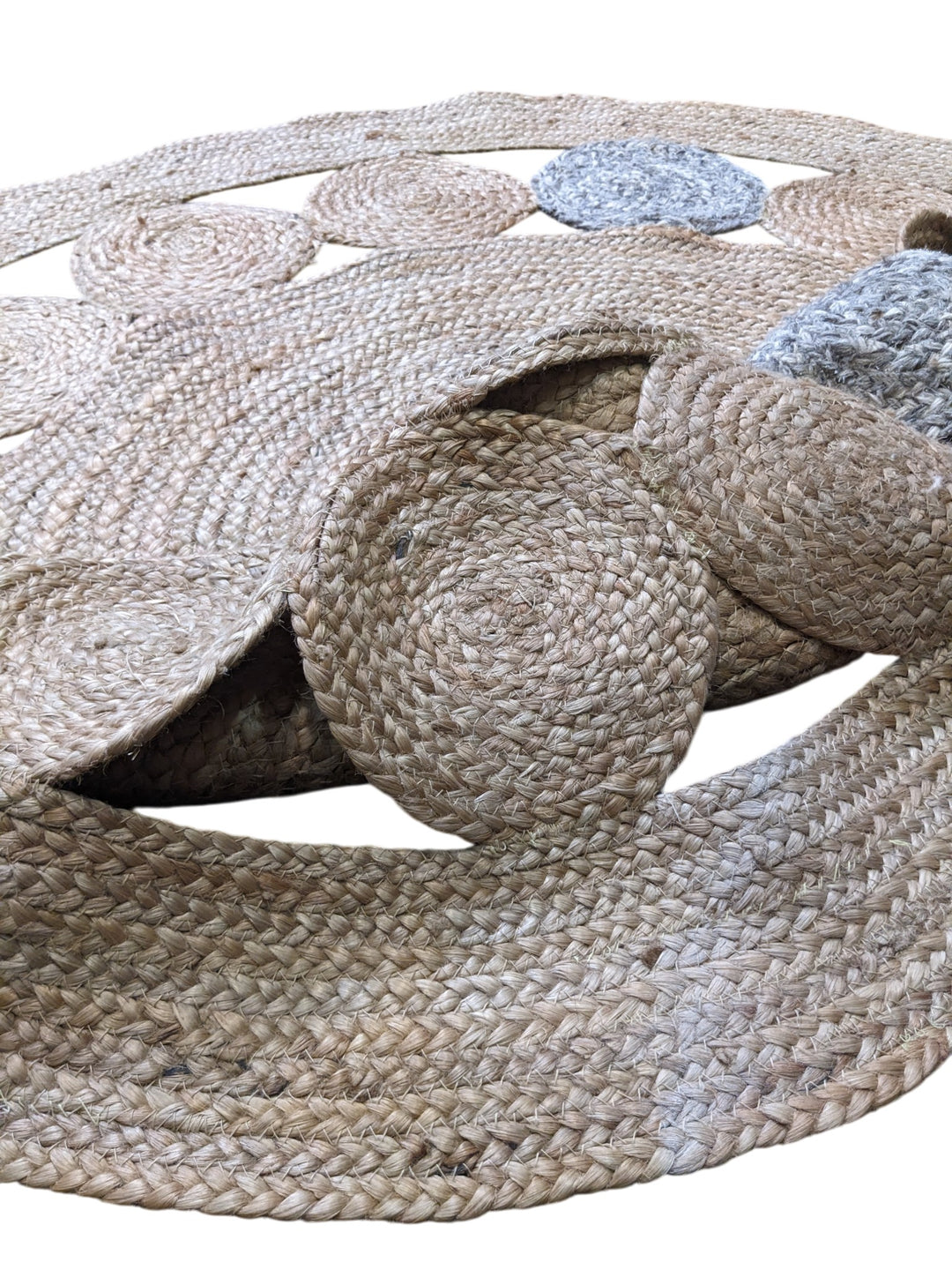 Braided Natural Round Jute Rug - Size: 4.8 x 4.8