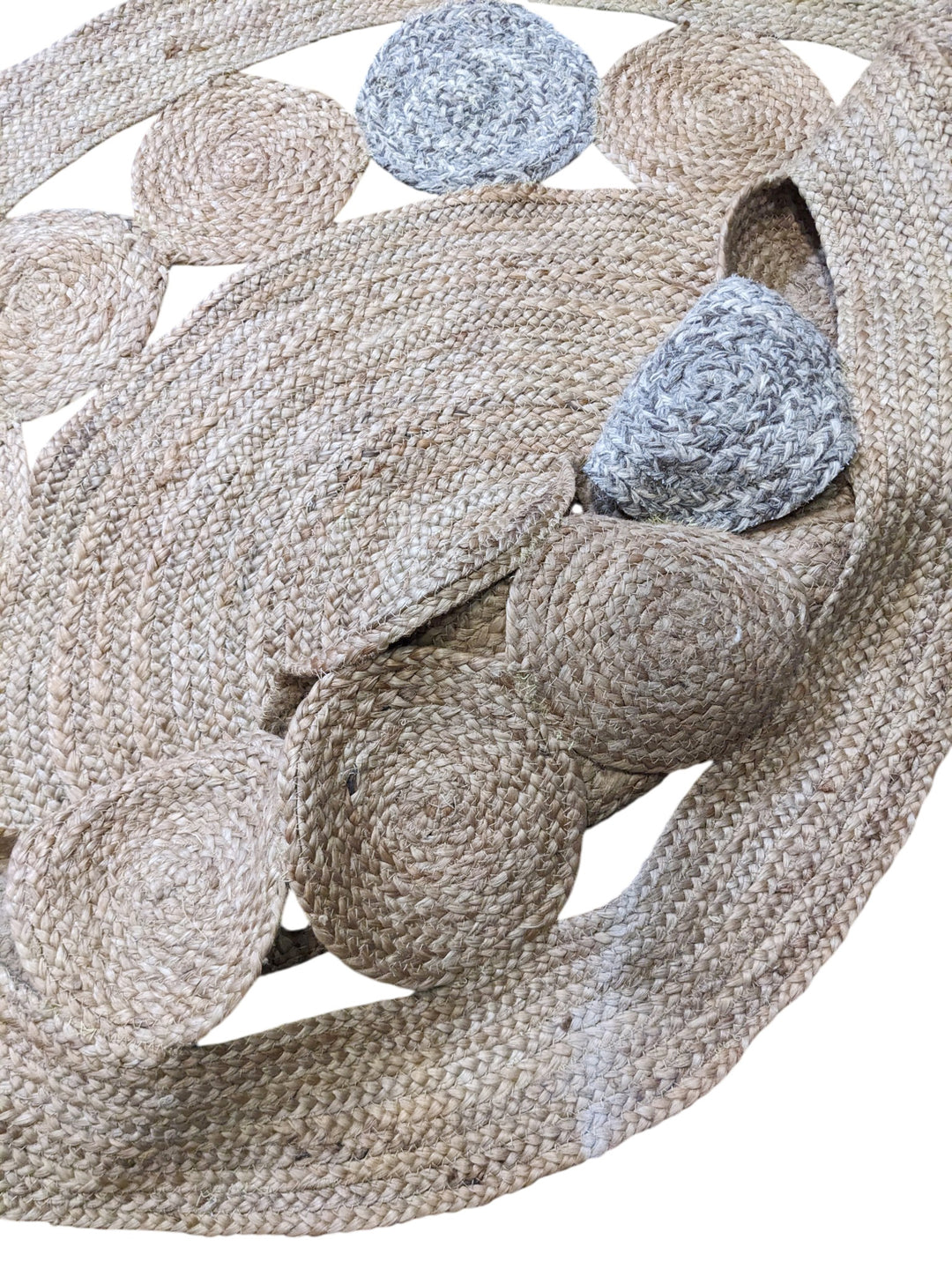 Braided Natural Round Jute Rug - Size: 4.8 x 4.8