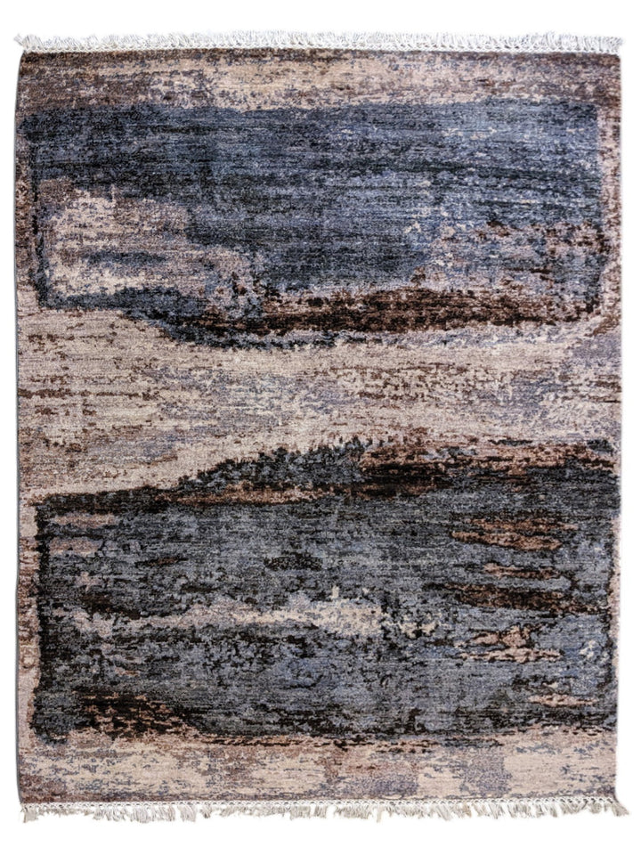 Modern Chobi Silk & Wool Rug - Size: 6 x 4.2