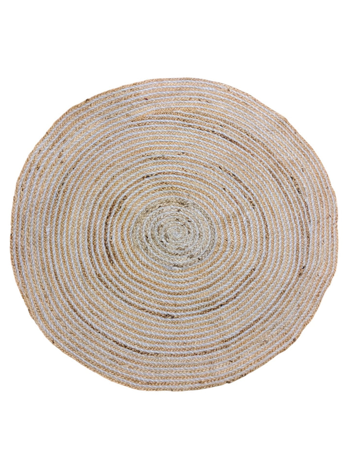 Braided Natural Round Jute Rug - Size: 3.10 x 3.10