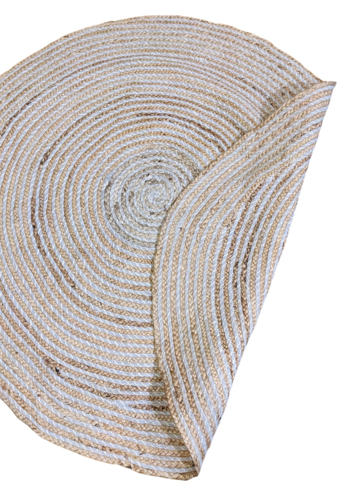 Braided Natural Round Jute Rug - Size: 3.10 x 3.10