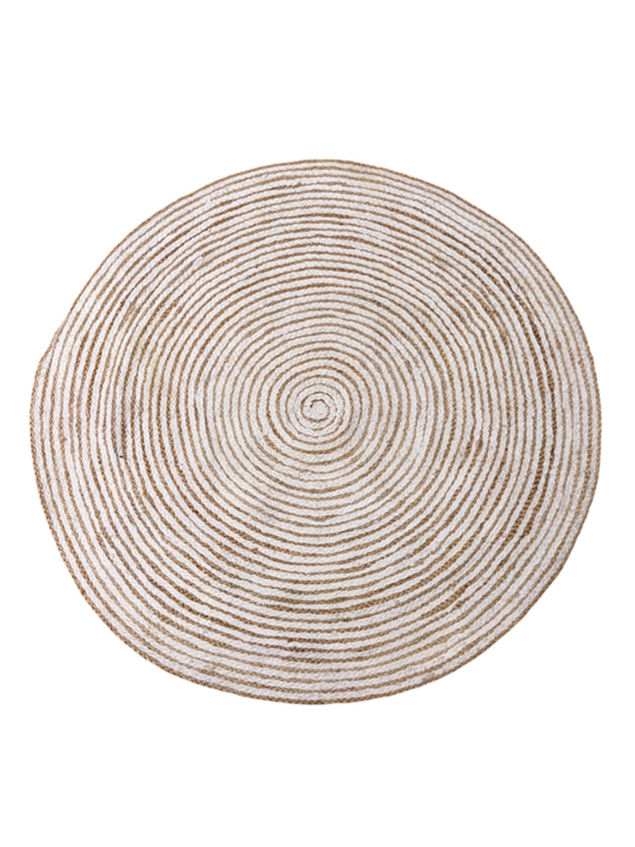Braided Natural Round Jute Rug - Size: 3.3 x 3.3
