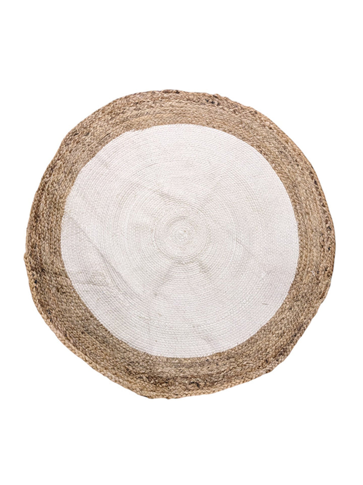 Braided Natural Round Jute Rug  - Size: 3 x 3