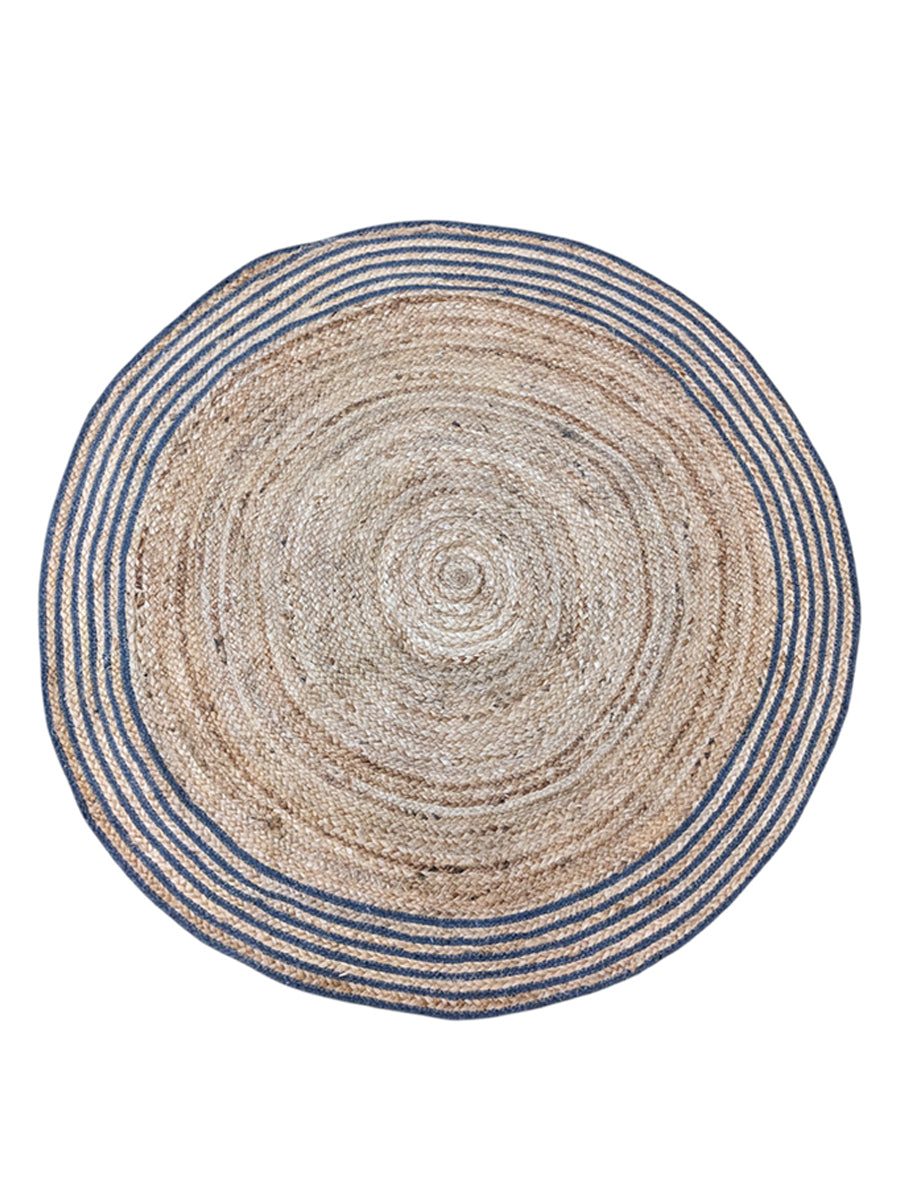 Braided Natural Round Jute Rug  - Size: 3.10 x 3.10
