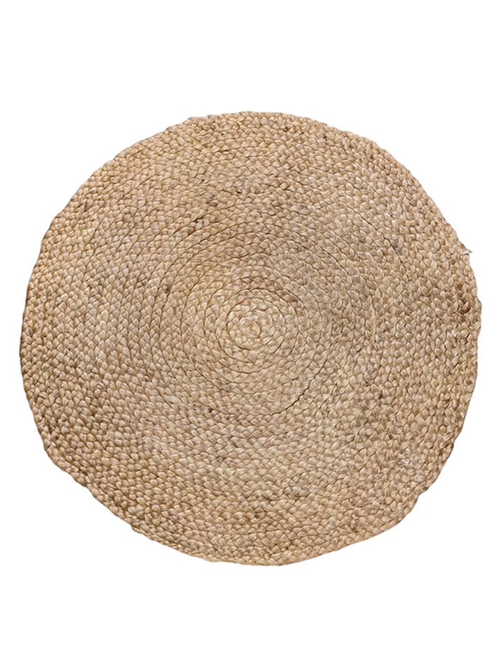 Braided Natural Round Jute Rug - Size: 2.8 x 2.8