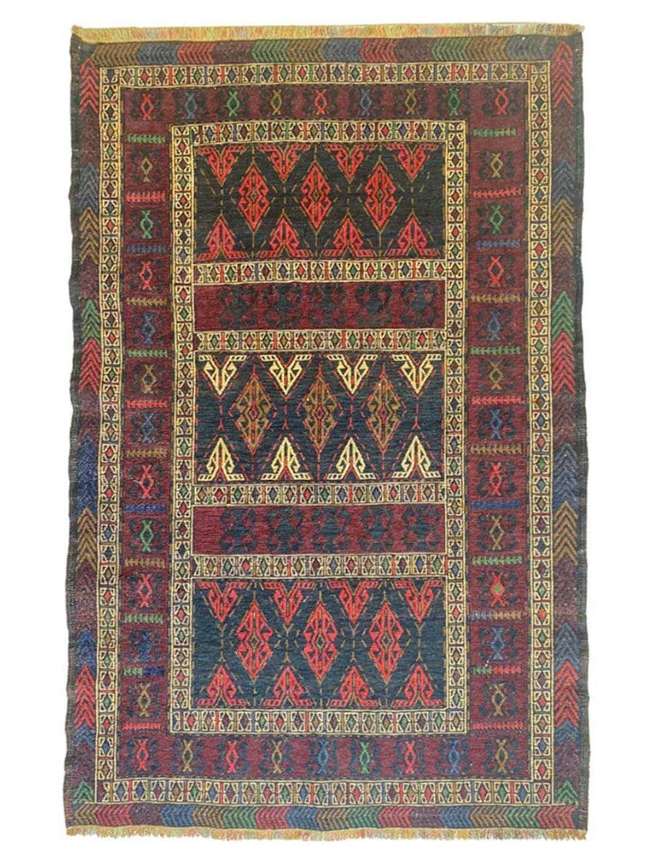 Adraskan Sumak Kilim - Size: 5.11 x 3.11