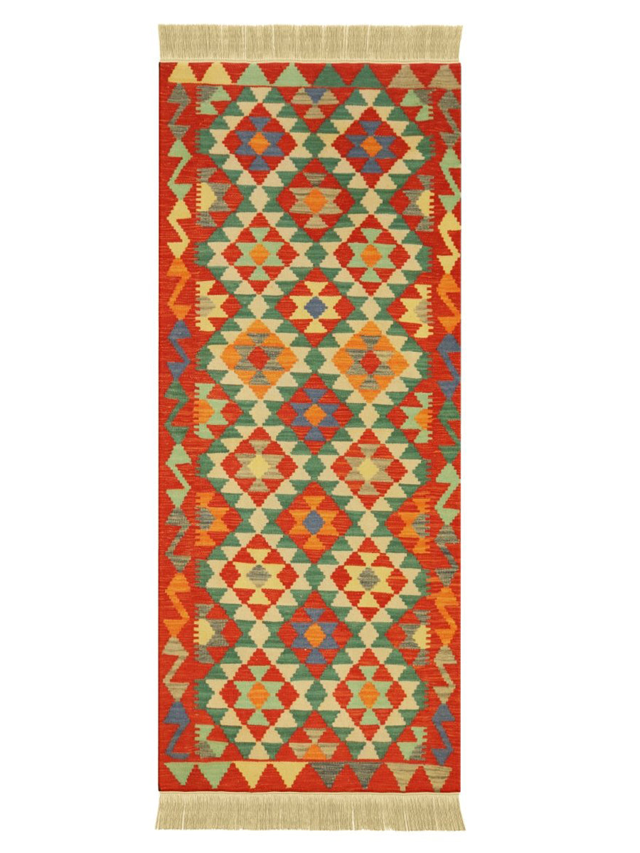 Afghani Chobi Kilim - Size: 2.4 x 6.4 - Imam Carpet Co