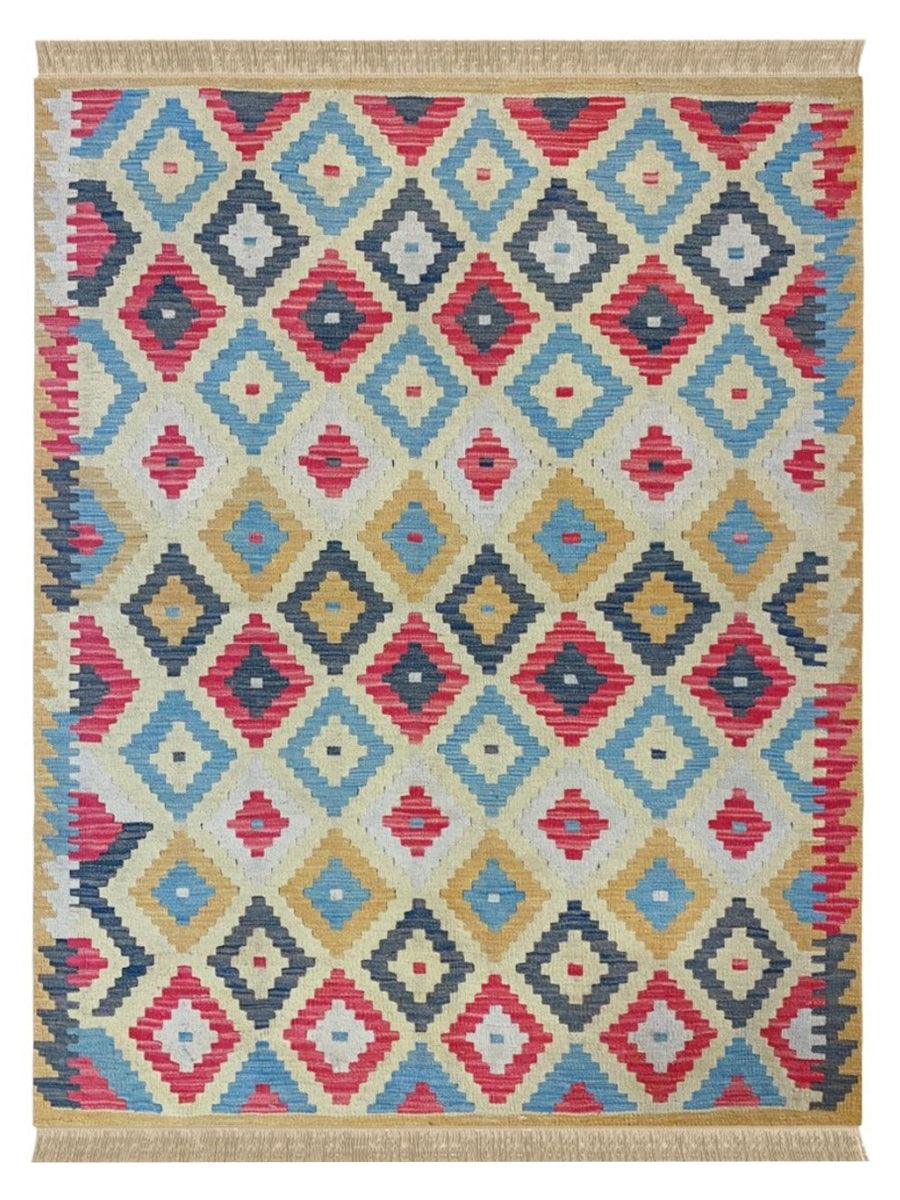 Colorful Bohemian Kilim - Size: 5.10 x 4.2