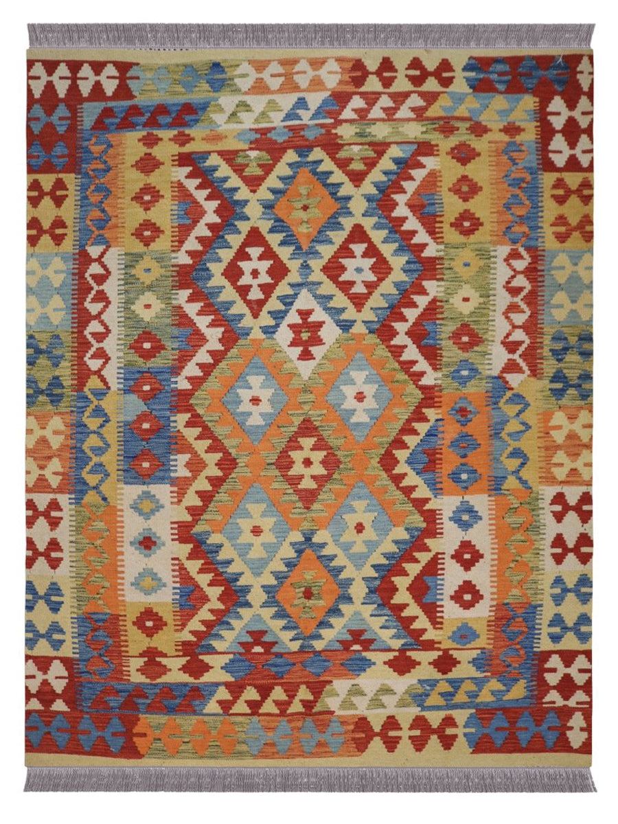 Afghani Chobi Kilim - Size: 6.3 x 5.2