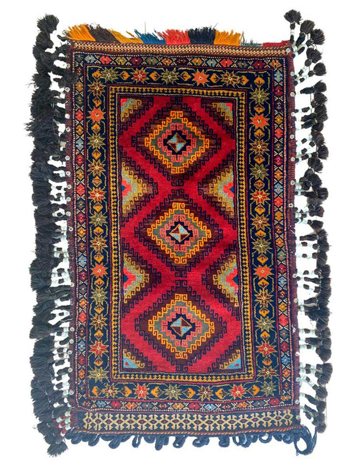 Afghani Pillow Rug - Size: 3.11 x 2.11