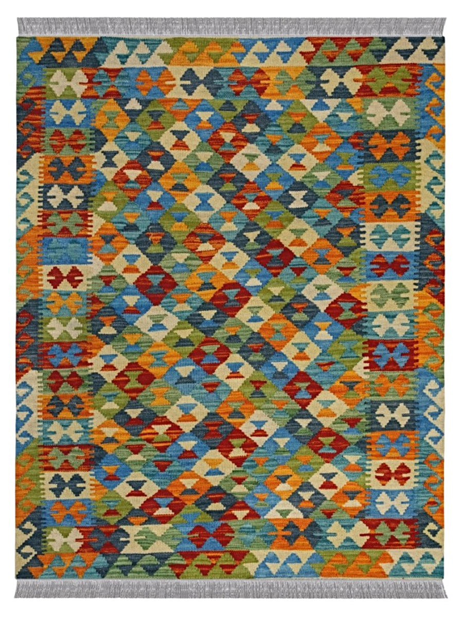 Colourful Afghani Chobi Kilim - Size: 4.10 x 3.5
