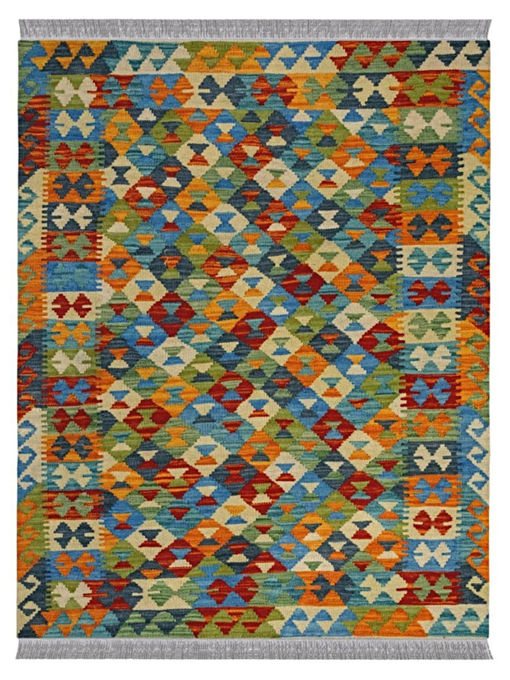 Colourful Afghani Chobi Kilim - Size: 4.10 x 3.5