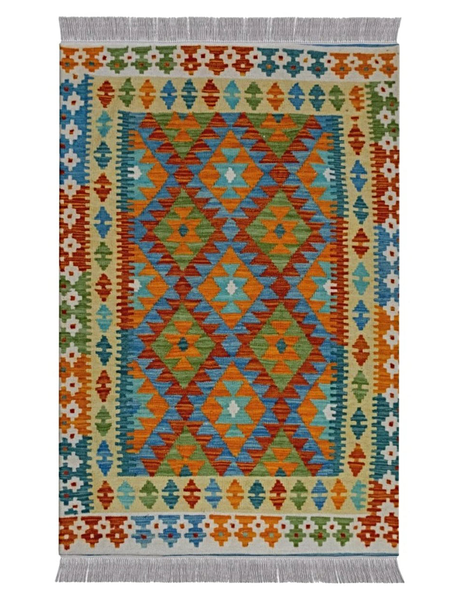 Colourful Bohemian Kilim - Size: 4.9 x 3.4
