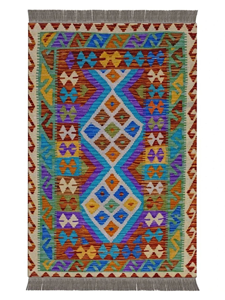 Colourful Bohemian Kilim - Size: 5 x 3.2