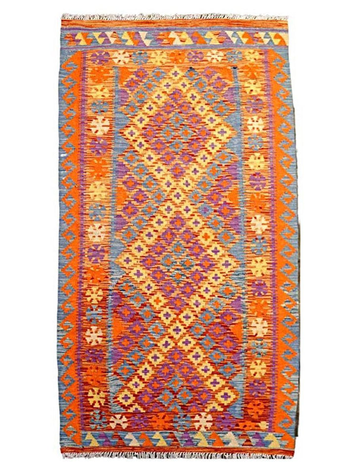 Colourful Bohemian Kilim - Size: 6.5 x 3.5