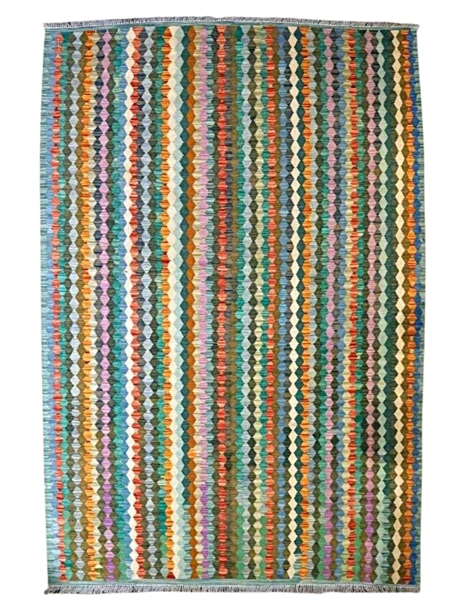 Colourful Bohemian Kilim - Size: 9.5 x 6.8
