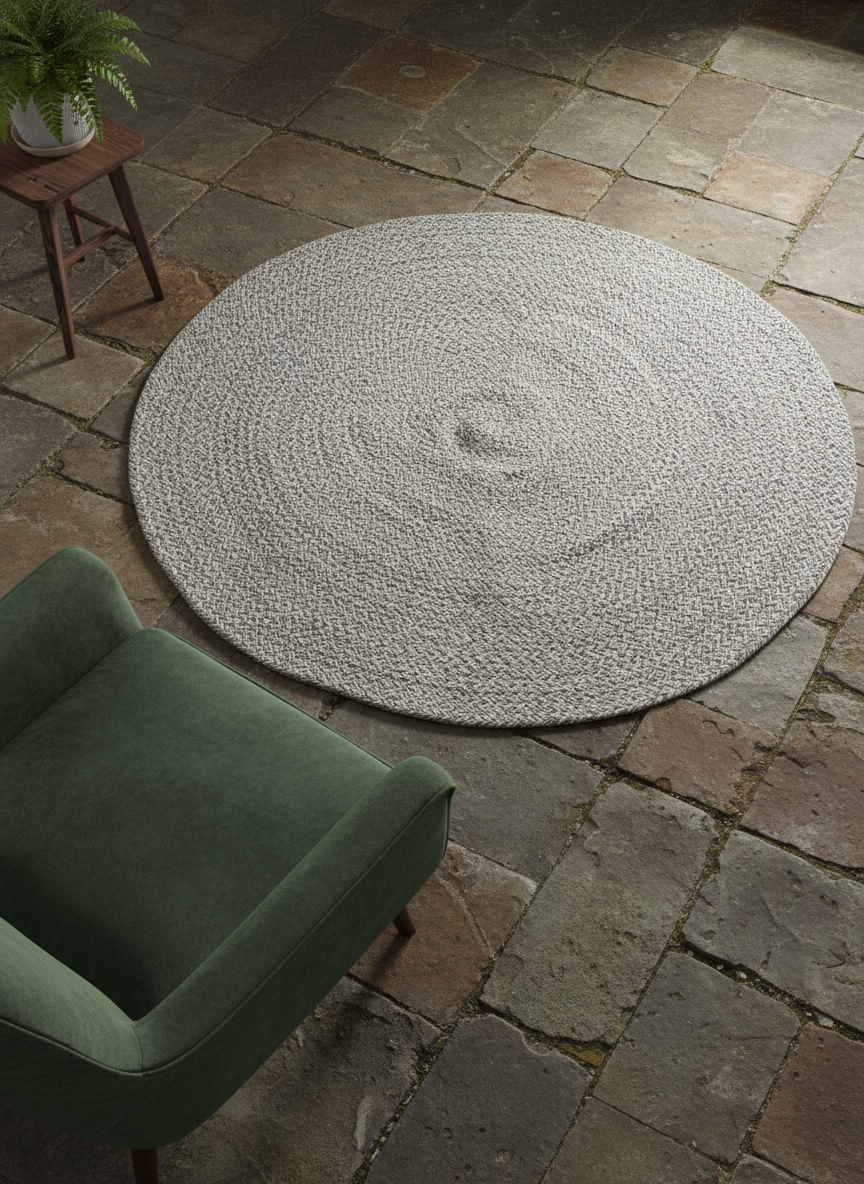 Braided Natural Jute Rug - Size: 3.10 x 3.10