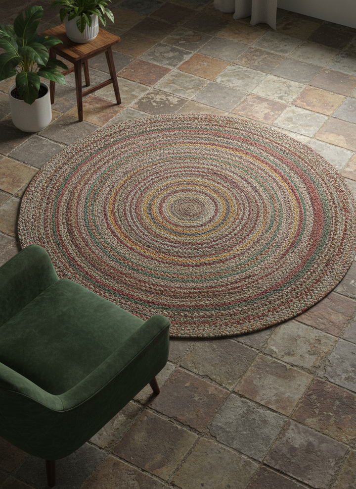 Braided Overdyed Jute Rug - Size: 7 x 7