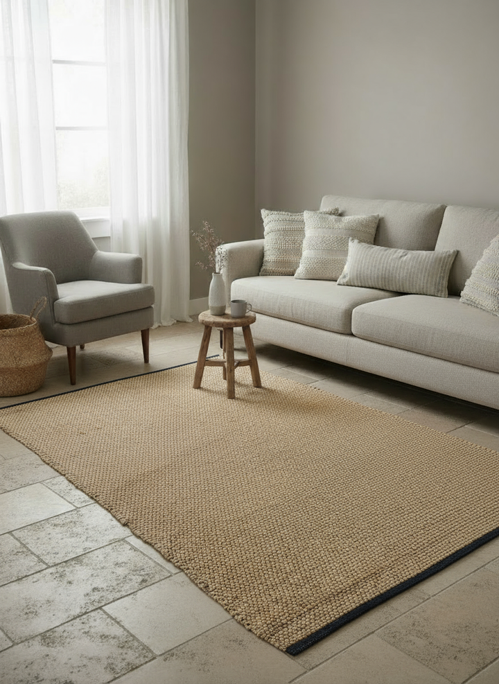 Braided Natural Jute Rug - Size: 6.11 x 4.8