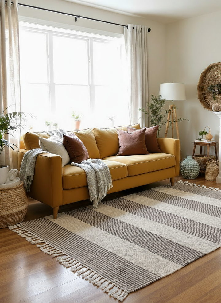 Flatweave Natural Jute Rug - Size: 6.10 x 4.4