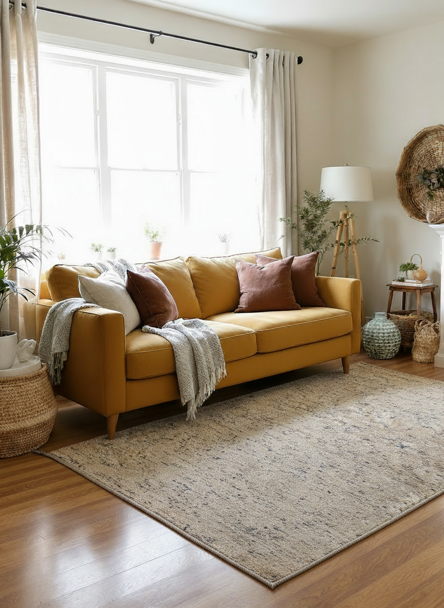 Flatweave Natural Jute Rug - Size: 6.5 x 4.4