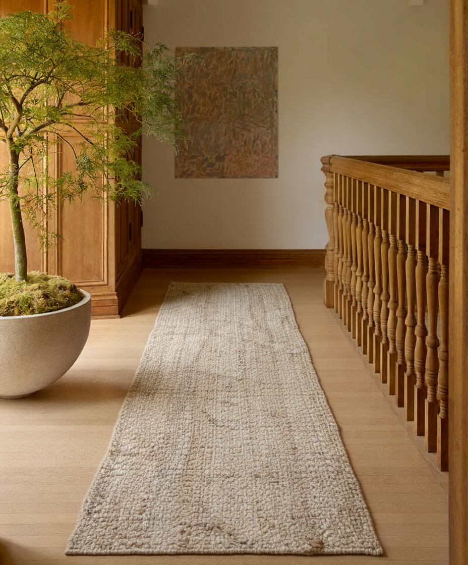 Chunky Natural Jute Runner - Size: 6.1 x 2