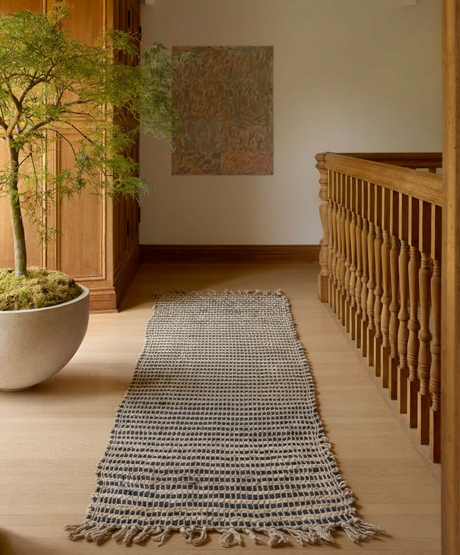 Braided Natural Jute Rug - Size: 4.9 x 2.3