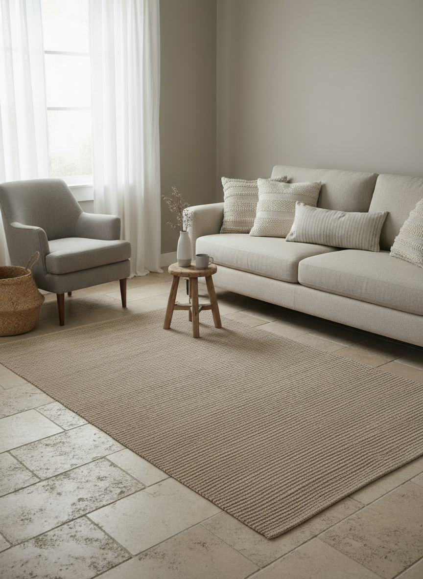 Loop Natural Jute Rug - Size: 6.11 x 4.9