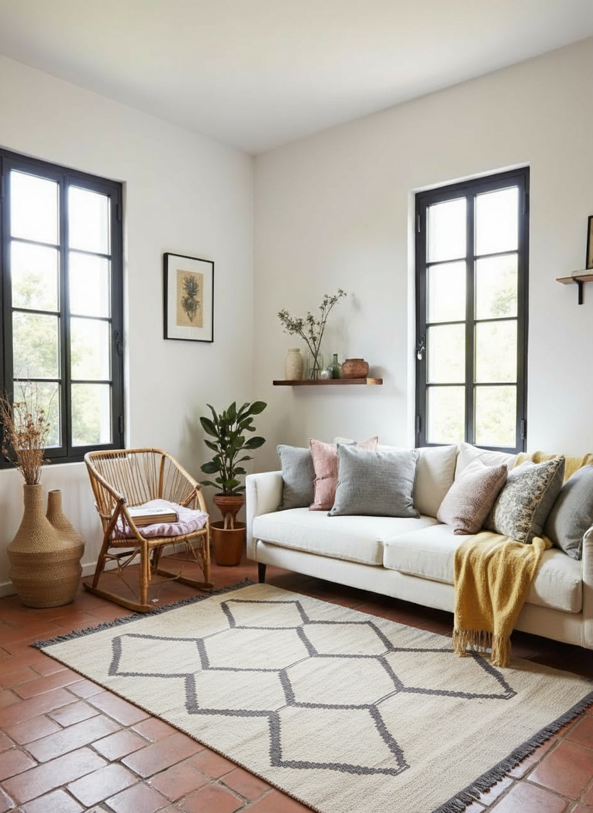 Twilight Modern Flatweave Wool Rug - Size: 4.7 x 3.1