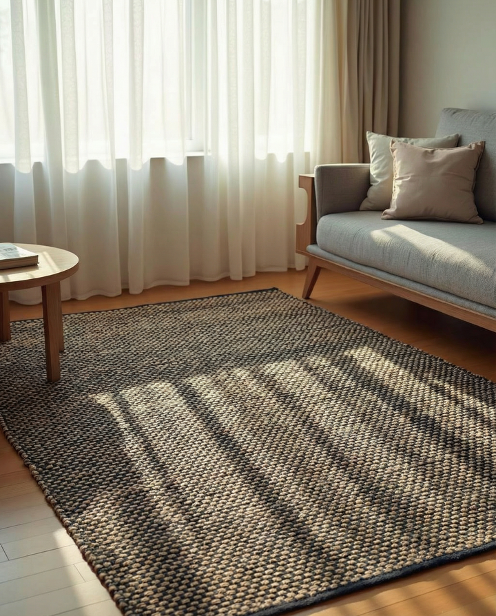 Flatweave Natural Jute Rug - Size: 7.8 x 5.3