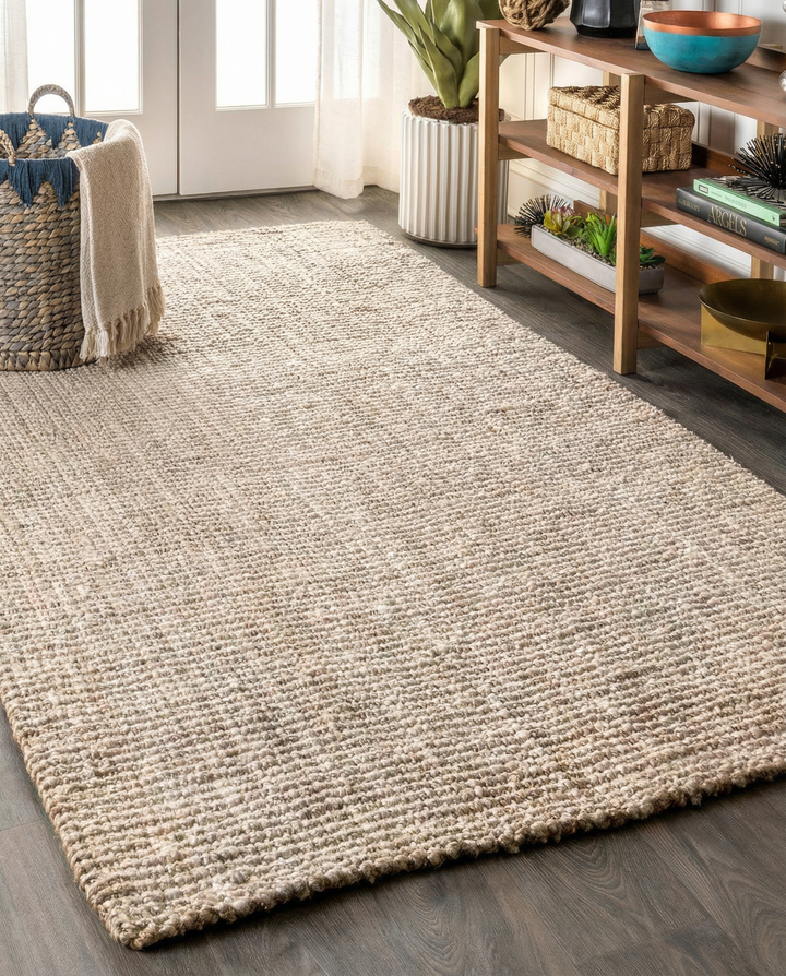 Chunky Natural Jute Runner - Size: 5.10 x 3.9