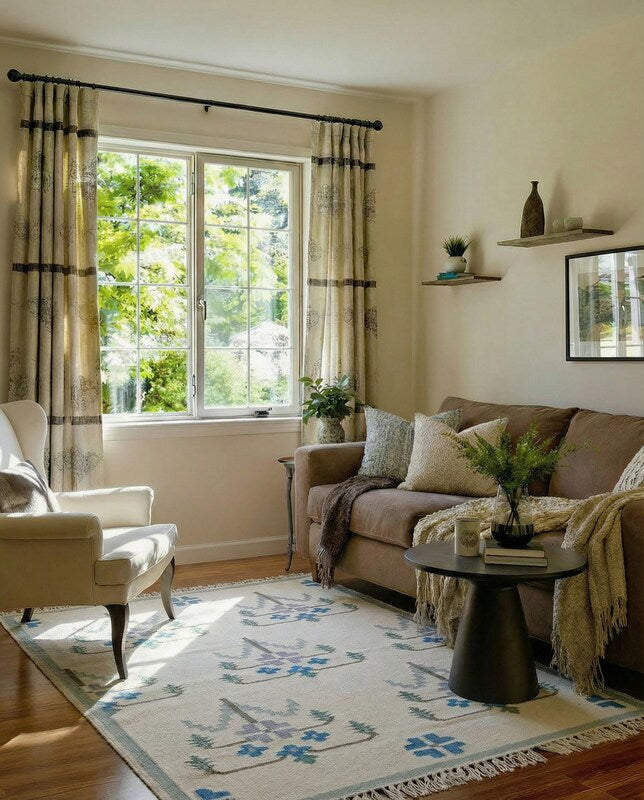 Modern Flatweave Rug - Size: 5.1 x 3.3