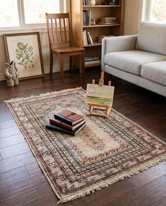 Turkish Vintage Prayer Silk Rug - Size: 2 x 3