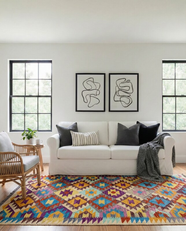 Maimana Afghanistan Kilim Runner - Size: 9.5 x 2.8