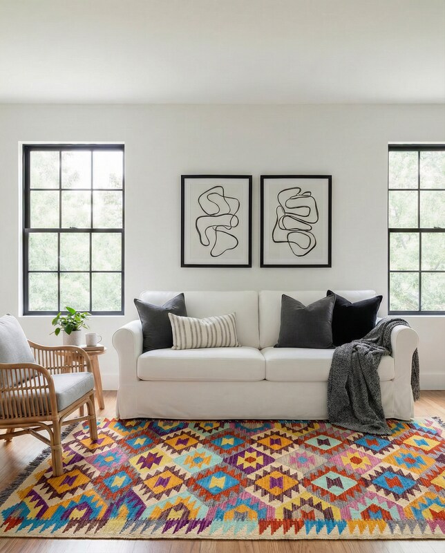 Maimana Afghanistan Kilim Runner - Size: 9.6 x 2.7