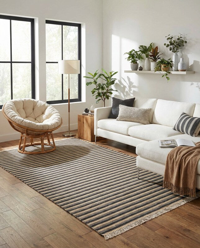 Modern Flatweave Rug - Size: 4.6 x 2.7