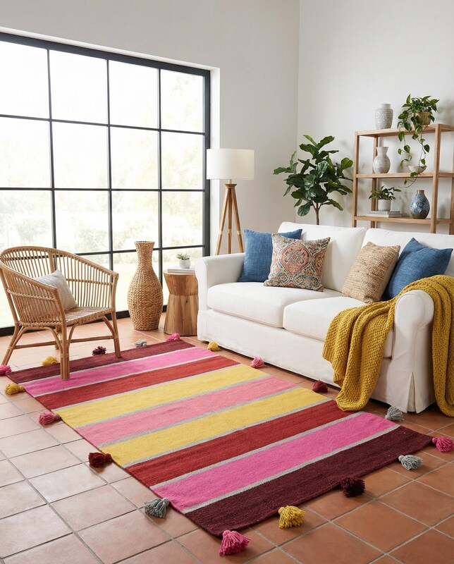 Turkish Modern Flatweave Rug - Size: 4.10 x 2.10