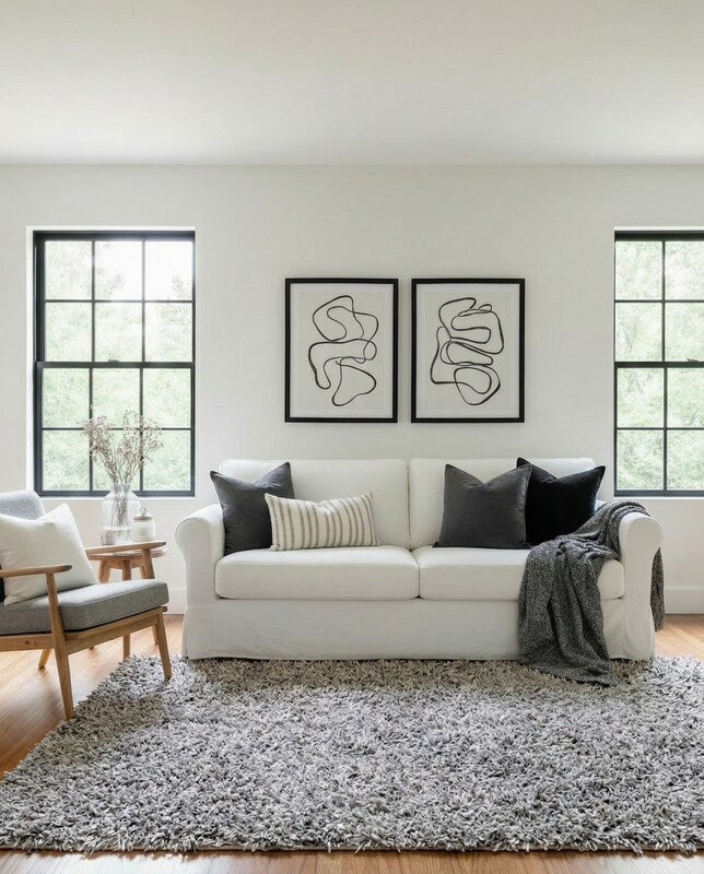 Shaggy Leather Rug - Size: 6.3 x 4