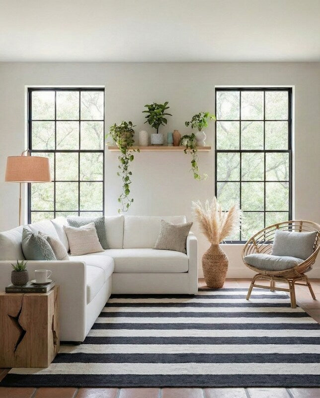 Modern Flatweave Rug - Size: 4.9 x 2.11