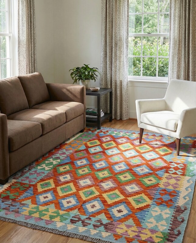 Maimana Afghanistan Kilim Rug - Size: 6.3 x 4.10