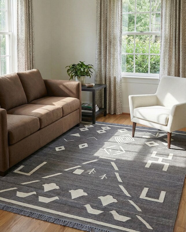 Cosmic Morocan Flatweave Rug - Size: 9.11 x 6.6