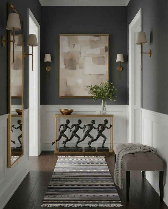 Turkish Modern Flatweave Runner - Size: 8 x 2.4