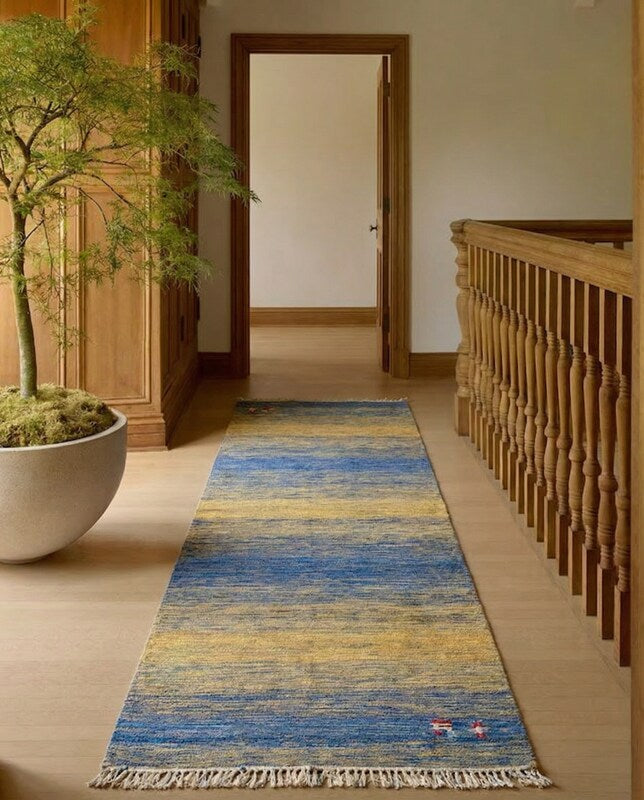 Turkish Modern Flatweave Runner - Size: 5.3 x 2.7