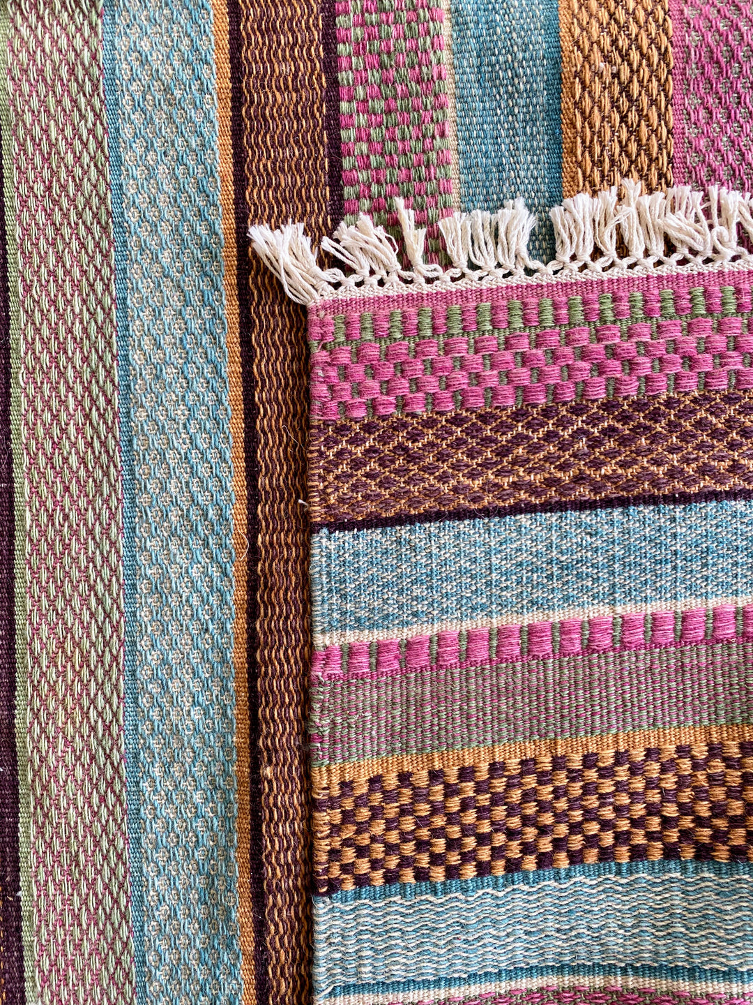 Multi Stripe Turkish Dhurrie - Size: 7.6 x 5.2 - Imam Carpet Co