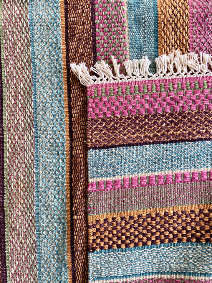 Multi Stripe Turkish Dhurrie - Size: 7.6 x 5.2 - Imam Carpet Co