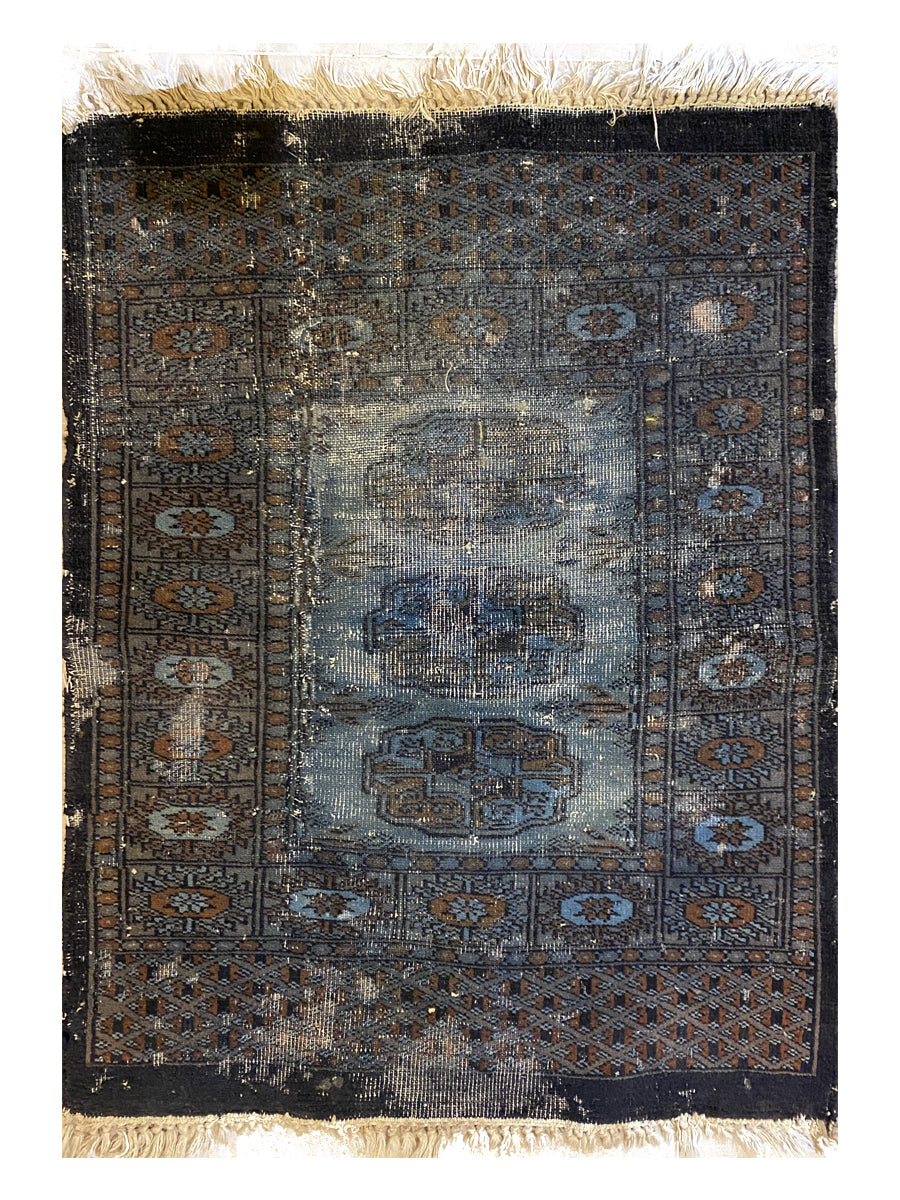 Antique Distressed Bokhara Wall Hanging - Size: 23" x 29" - Imam Carpet Co