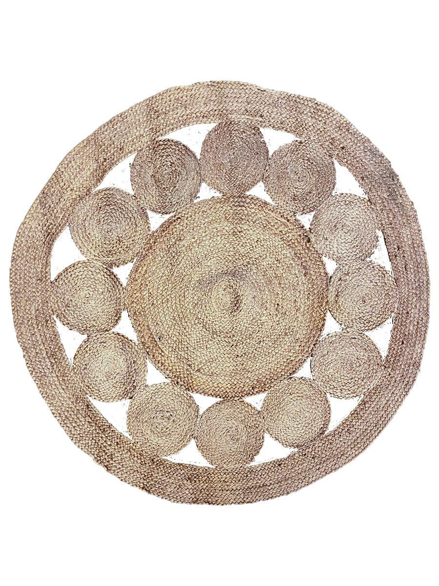 Round Overdyed Jute Rug - Size: 4 x 4 - Imam Carpet Co