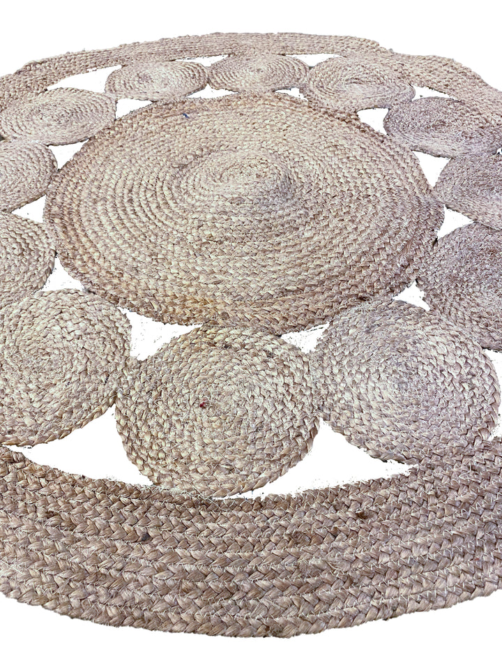 Round Overdyed Jute Rug - Size: 4 x 4 - Imam Carpet Co