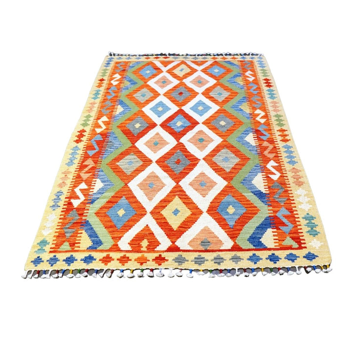 Colourful Bohemian Kilim - Size: 5.10 x 3.11 - Imam Carpet Co